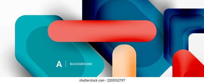 Minimal geometric abstract background. Colorful geometric blocks. Lines, squares and triangles composition wallpaper