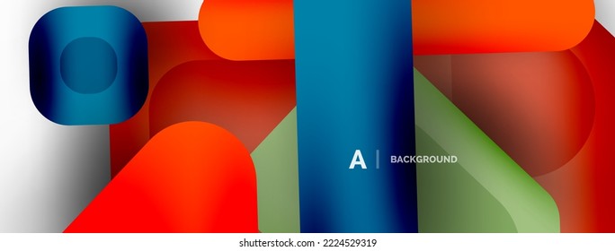 Minimal geometric abstract background. Colorful geometric blocks. Lines, squares and triangles composition wallpaper