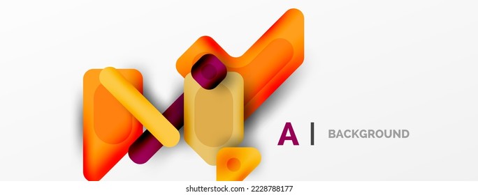 Minimal geometric abstract background. Colorful geometric blocks. Lines, squares and triangles composition wallpaper