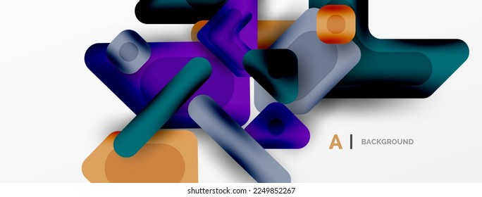 Minimal geometric abstract background. Colorful geometric blocks. Lines, squares and triangles composition wallpaper