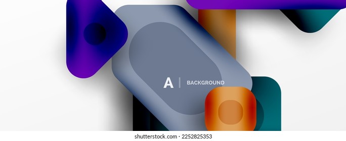 Minimal geometric abstract background. Colorful geometric blocks. Lines, squares and triangles composition wallpaper