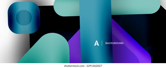 Minimal geometric abstract background. Colorful geometric blocks. Lines, squares and triangles composition wallpaper