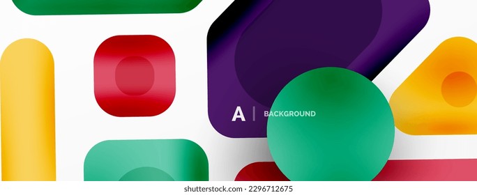 Minimal geometric abstract background. Colorful geometric blocks. Lines, squares and triangles composition wallpaper