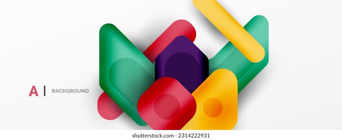 Minimal geometric abstract background. Colorful geometric blocks. Lines, squares and triangles composition wallpaper