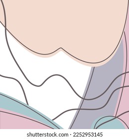 Fondo abstracto geométrico mínimo. Patrón creativo de doodle en tonos pastel de moda. Historias de medios sociales post concepto póster invitación partido diseño gráfico de pancartas.Ilustración vectorial de plantilla moderna
