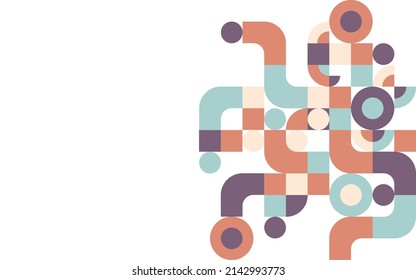 Minimal geometric abstract background design for web, banner, card, brochure. Trendy circle and square. Vector illustration