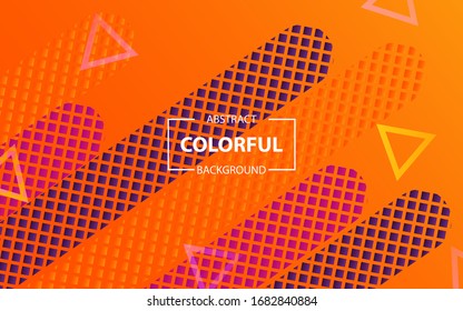 Minimal geometric abstract background with dynamic purple and orange color composition. Trendy gradient and futuristic concept. Vector layout design can use landing page, cover poster, flyer, magazine
