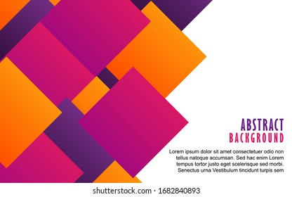 Minimal geometric abstract background with dynamic purple and orange color composition. Trendy gradient and futuristic concept. Vector layout design can use landing page, cover poster, flyer, magazine