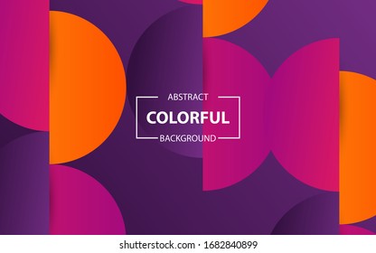 Minimal geometric abstract background with dynamic purple and orange color composition. Trendy gradient and futuristic concept. Vector layout design can use landing page, cover poster, flyer, magazine