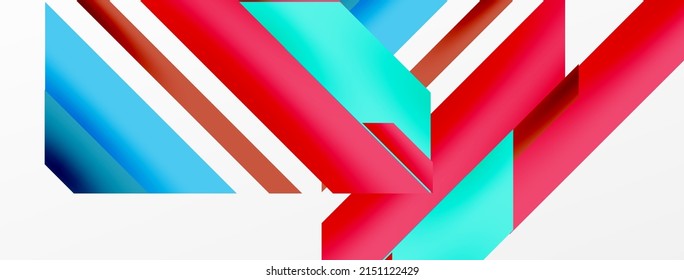 Minimal geometric abstract background. Dynamic 3d lines composition. Trendy techno business template for wallpaper, banner, background or landing