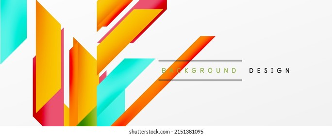 Minimal geometric abstract background. Dynamic 3d lines composition. Trendy techno business template for wallpaper, banner, background or landing