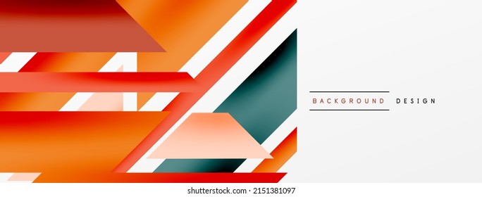 Minimal geometric abstract background. Dynamic 3d lines composition. Trendy techno business template for wallpaper, banner, background or landing