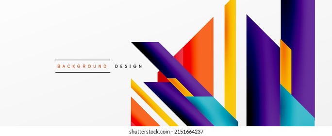 Minimal geometric abstract background. Dynamic 3d lines composition. Trendy techno business template for wallpaper, banner, background or landing