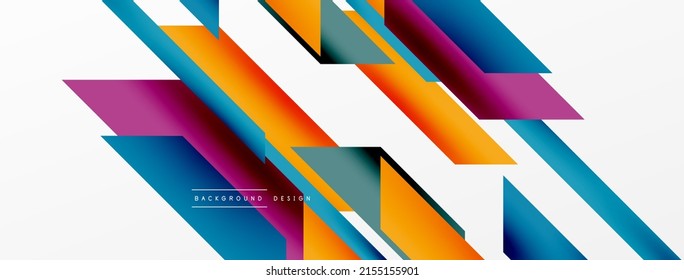 Minimal geometric abstract background. Dynamic 3d lines composition. Trendy techno business template for wallpaper, banner, background or landing