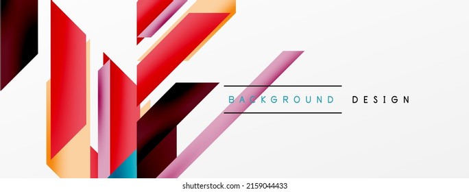 Fondo abstracto geométrico mínimo. Composición dinámica de líneas 3d. Plantilla de negocios de moda para tecno para papel de pared, banner, fondo o aterrizaje