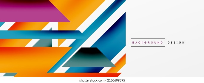 Minimal geometric abstract background. Dynamic 3d lines composition. Trendy techno business template for wallpaper, banner, background or landing