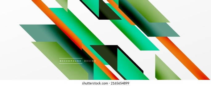 Minimal geometric abstract background. Dynamic 3d lines composition. Trendy techno business template for wallpaper, banner, background or landing