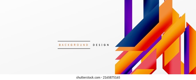 Minimal geometric abstract background. Dynamic 3d lines composition. Trendy techno business template for wallpaper, banner, background or landing