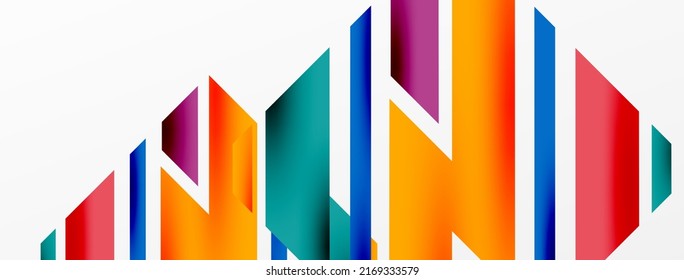 Minimal geometric abstract background. Dynamic 3d lines composition. Trendy techno business template for wallpaper, banner, background or landing