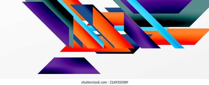 Fondo abstracto geométrico mínimo. Composición dinámica de líneas 3d. Plantilla de negocios de moda para tecno para papel de pared, banner, fondo o aterrizaje
