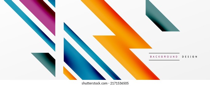 Minimal geometric abstract background. Dynamic 3d lines composition. Trendy techno business template for wallpaper, banner, background or landing