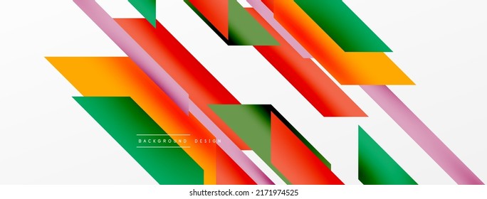 Minimal geometric abstract background. Dynamic 3d lines composition. Trendy techno business template for wallpaper, banner, background or landing