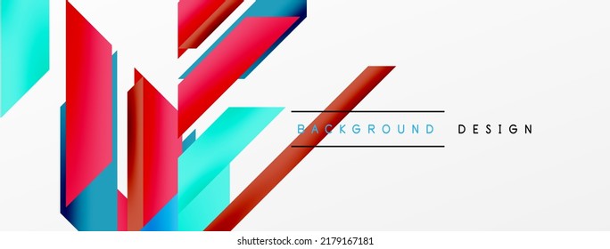 Minimal geometric abstract background. Dynamic 3d lines composition. Trendy techno business template for wallpaper, banner, background or landing
