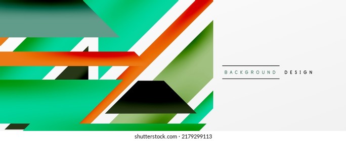 Minimal geometric abstract background. Dynamic 3d lines composition. Trendy techno business template for wallpaper, banner, background or landing