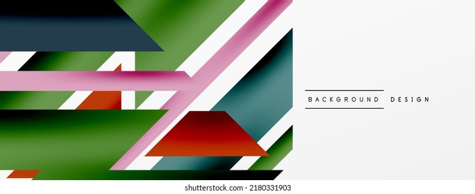 Minimal geometric abstract background. Dynamic 3d lines composition. Trendy techno business template for wallpaper, banner, background or landing