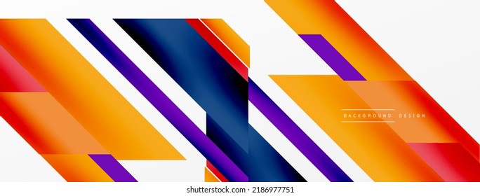 Minimal geometric abstract background. Dynamic 3d lines composition. Trendy techno business template for wallpaper, banner, background or landing