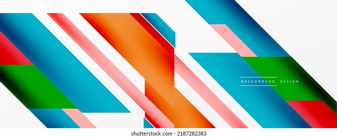 Minimal geometric abstract background. Dynamic 3d lines composition. Trendy techno business template for wallpaper, banner, background or landing