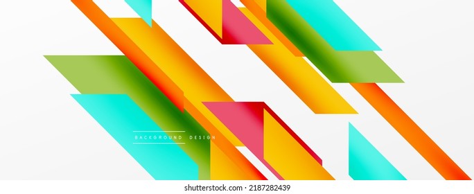 Minimal geometric abstract background. Dynamic 3d lines composition. Trendy techno business template for wallpaper, banner, background or landing