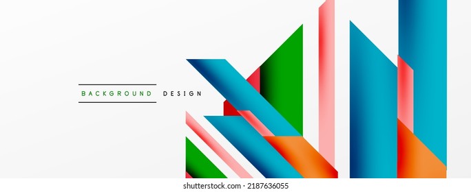 Minimal geometric abstract background. Dynamic 3d lines composition. Trendy techno business template for wallpaper, banner, background or landing