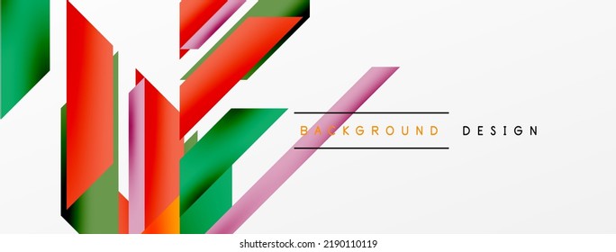 Fondo abstracto geométrico mínimo. Composición dinámica de líneas 3d. Plantilla de negocios de moda para tecno para papel de pared, banner, fondo o aterrizaje