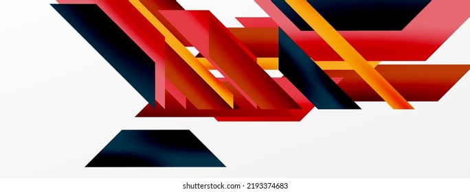 Fondo abstracto geométrico mínimo. Composición dinámica de líneas 3d. Plantilla de negocios de moda para tecno para papel de pared, banner, fondo o aterrizaje
