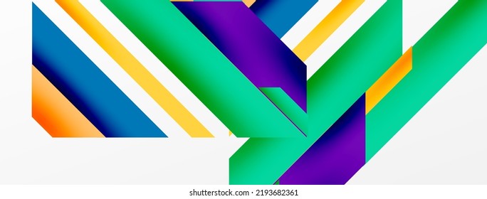 Fondo abstracto geométrico mínimo. Composición dinámica de líneas 3d. Plantilla de negocios de moda para tecno para papel de pared, banner, fondo o aterrizaje