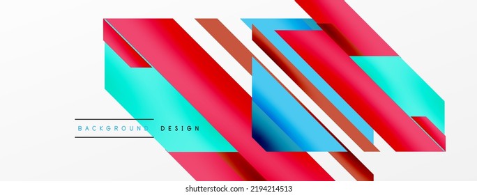 Minimal geometric abstract background. Dynamic 3d lines composition. Trendy techno business template for wallpaper, banner, background or landing