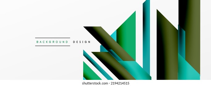 Fondo abstracto geométrico mínimo. Composición dinámica de líneas 3d. Plantilla de negocios de moda para tecno para papel de pared, banner, fondo o aterrizaje