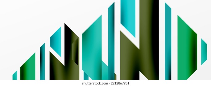 Minimal geometric abstract background. Dynamic 3d lines composition. Trendy techno business template for wallpaper, banner, background or landing