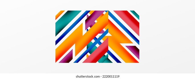 Minimal geometric abstract background. Dynamic 3d lines composition. Trendy techno business template for wallpaper, banner, background or landing