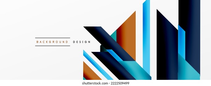 Minimal geometric abstract background. Dynamic 3d lines composition. Trendy techno business template for wallpaper, banner, background or landing