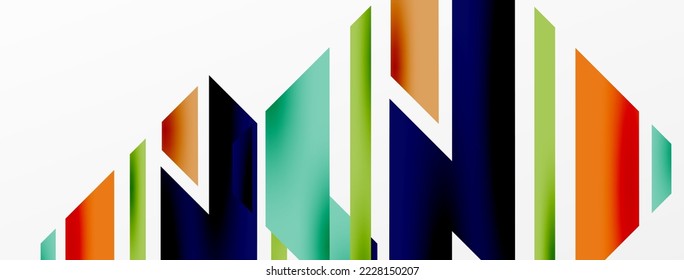 Minimal geometric abstract background. Dynamic 3d lines composition. Trendy techno business template for wallpaper, banner, background or landing