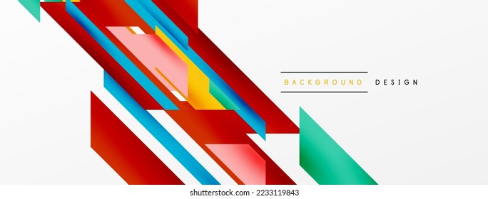 Minimal geometric abstract background. Dynamic 3d lines composition. Trendy techno business template for wallpaper, banner, background or landing