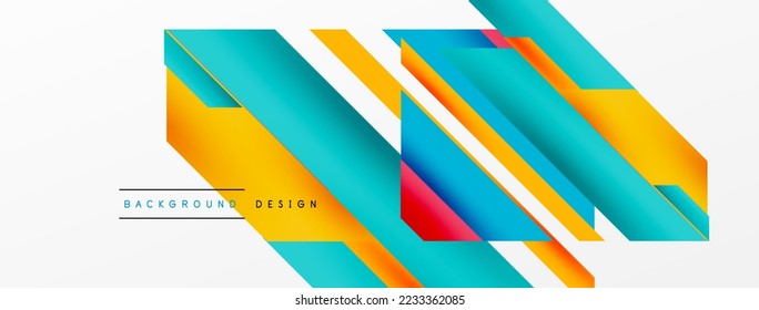 Minimal geometric abstract background. Dynamic 3d lines composition. Trendy techno business template for wallpaper, banner, background or landing