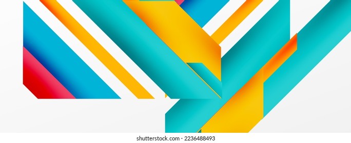 Fondo abstracto geométrico mínimo. Composición dinámica de líneas 3d. Plantilla de negocios de moda para tecno para papel de pared, banner, fondo o aterrizaje