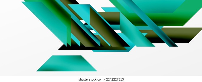 Fondo abstracto geométrico mínimo. Composición dinámica de líneas 3d. Plantilla de negocios de moda para tecno para papel de pared, banner, fondo o aterrizaje