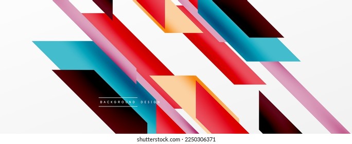 Fondo abstracto geométrico mínimo. Composición dinámica de líneas 3d. Plantilla de negocios de moda para tecno para papel de pared, banner, fondo o aterrizaje