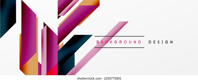 Fondo abstracto geométrico mínimo. Composición dinámica de líneas 3d. Plantilla de negocios de moda para tecno para papel de pared, banner, fondo o aterrizaje