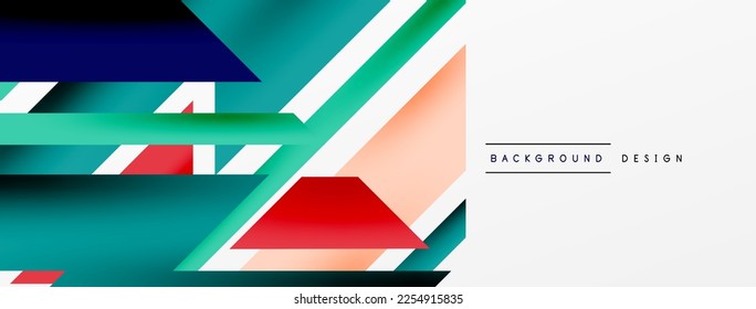 Minimal geometric abstract background. Dynamic 3d lines composition. Trendy techno business template for wallpaper, banner, background or landing