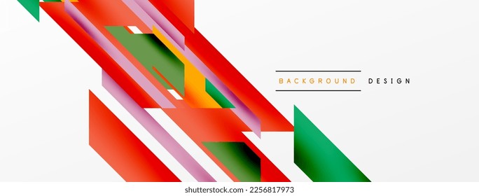 Fondo abstracto geométrico mínimo. Composición dinámica de líneas 3d. Plantilla de negocios de moda para tecno para papel de pared, banner, fondo o aterrizaje